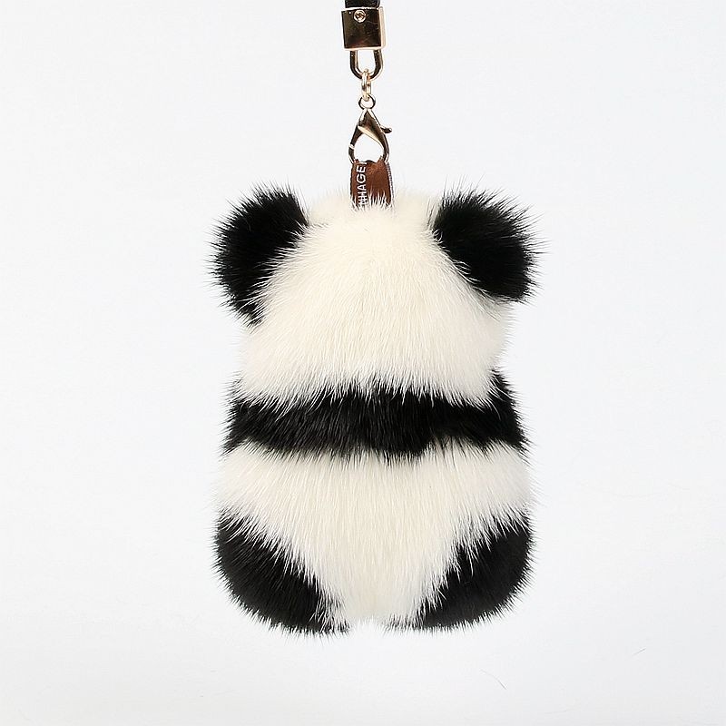 I særdeleshed komprimeret ost Fluffy Panda Keyring, Fluffy Panda Keyring, Mink Fur Panda Keychain