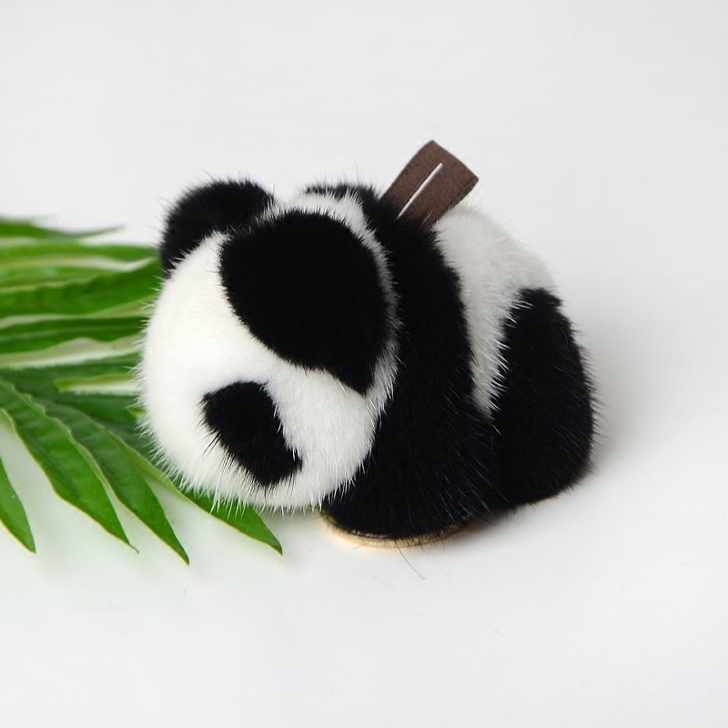 Panda Plush Keychain, Fluffy Panda Keyring, Panda Soft Toy Keychain