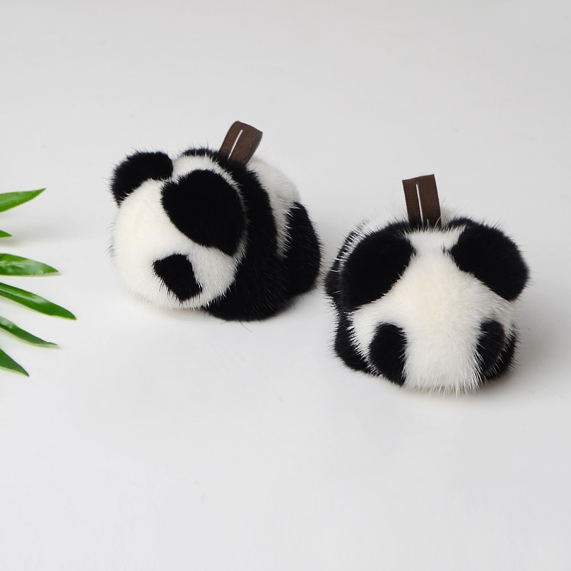 Rex Rabbit Fur Panda Keychain