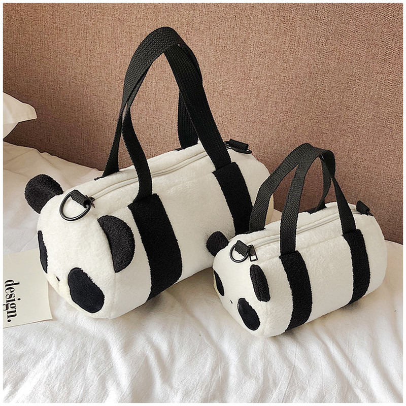 Panda Handbag, Plush Panda Boston Bag, Panda Crossbody Bag for Women