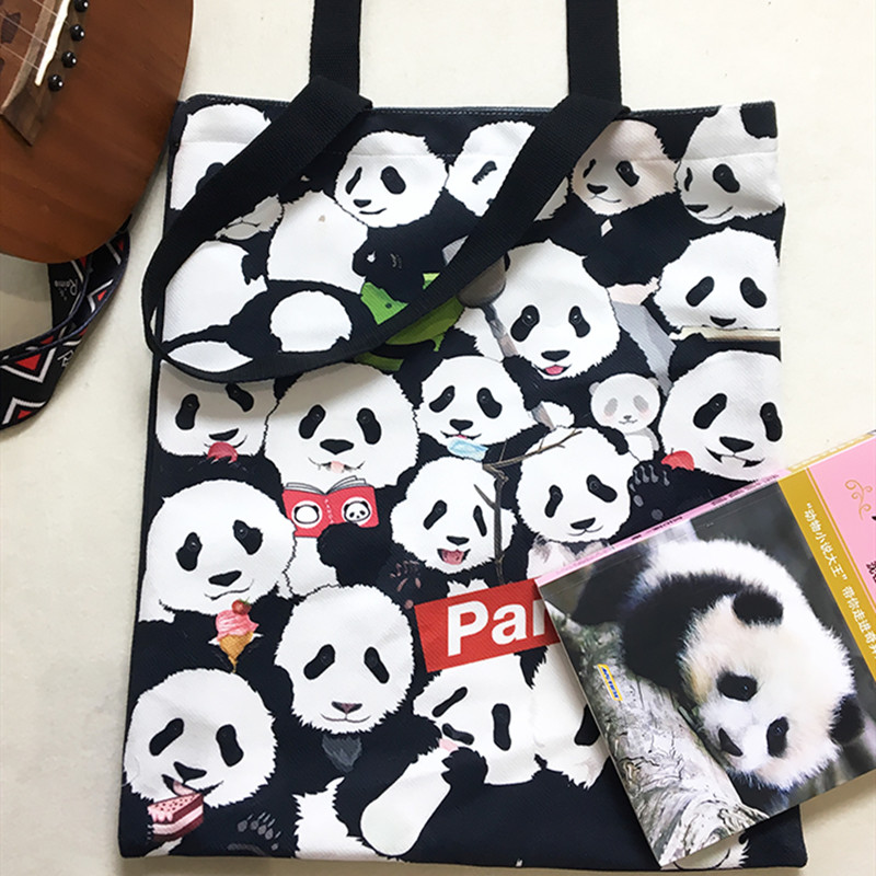 Panda Shopping Bag, Super Cute Panda Canvas Tote Bag