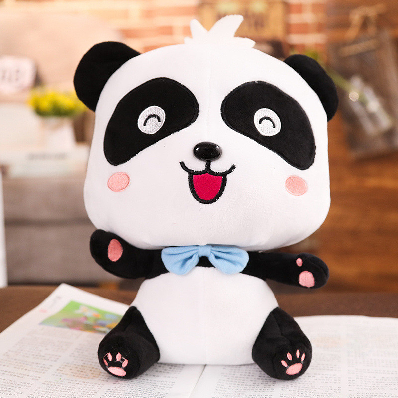 Panda Plush Toy, Cartoon Panda Bear Stuffed Animal with Happy Face