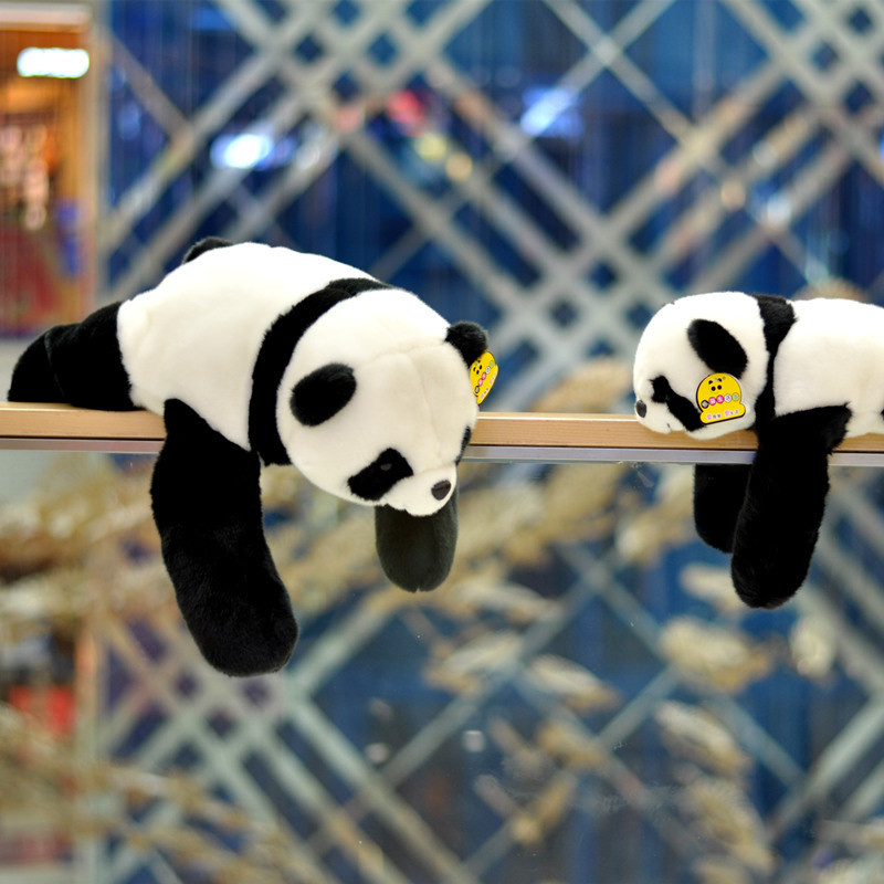 Panda udstoppet dyr, naturtro fluffy lange hænder udstoppet pandabjørn i 3 størrelser