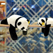 Panda knuffeldier, levensechte pluizige lange handen gevulde pandabeer in 3 maten