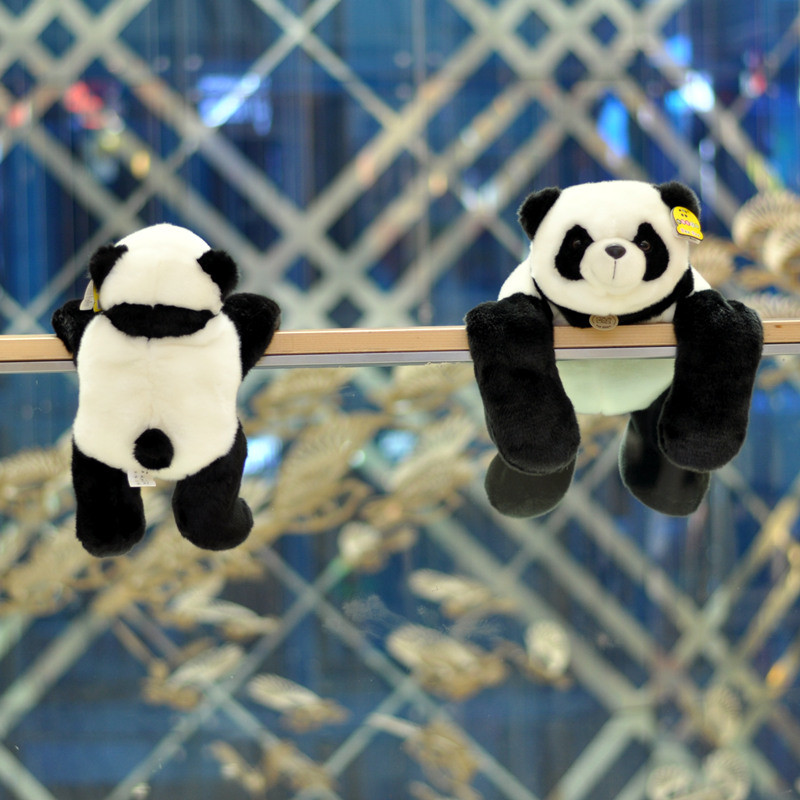 Panda knuffeldier, levensechte pluizige lange handen gevulde pandabeer in 3 maten