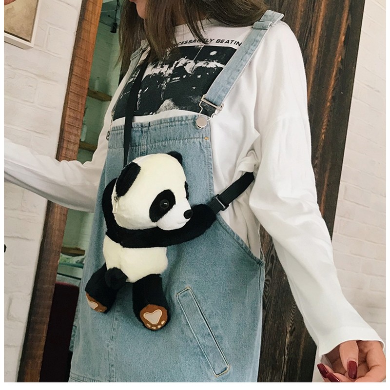 Panda Bear Bag, Stuffed Panda Corssbody Bag, Cute Panda Bags for Girls
