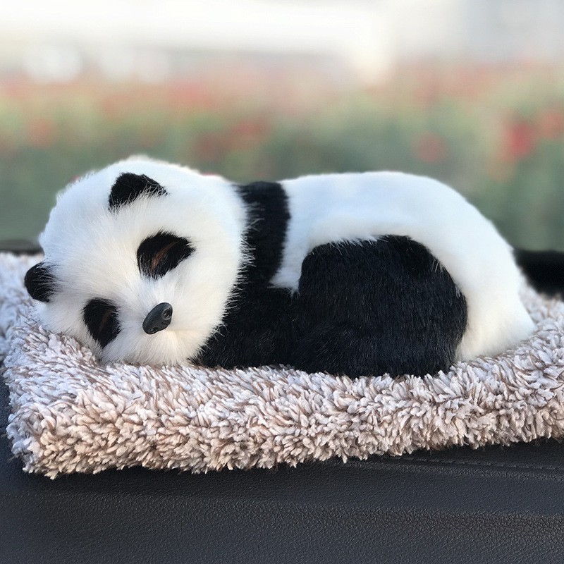 Panda simulation plush toys, panda sleeping animal dolls.