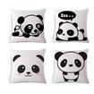 Fodere per cuscini Panda, fodere per cuscini da tiro Panda simpatico cartone animato in fibra di cotone 18x18 pollici