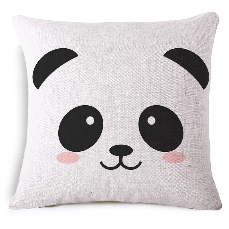 KQ_ Square Funny Panda Print Throw Pillow Case Cushion Cover Home Sofa Bed Decor