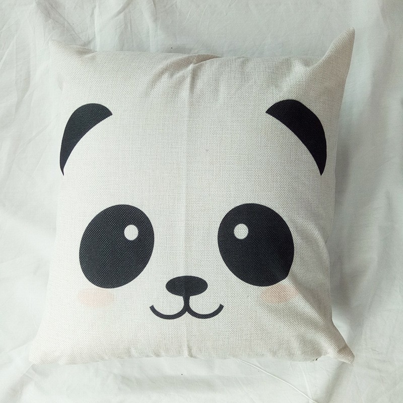 ARTSHOWING Throw Pillows for Bed Funny Animal Throw Pillow Cover Cushion  Case for Sofa Panda Thinker on Toilet Canvas Home Decor for Couch Bedroom
