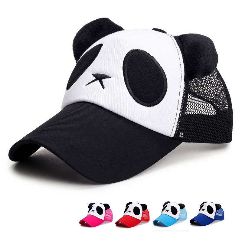 Gorras de béisbol de panda, gorras de béisbol de panda de animales en blanco y negro
