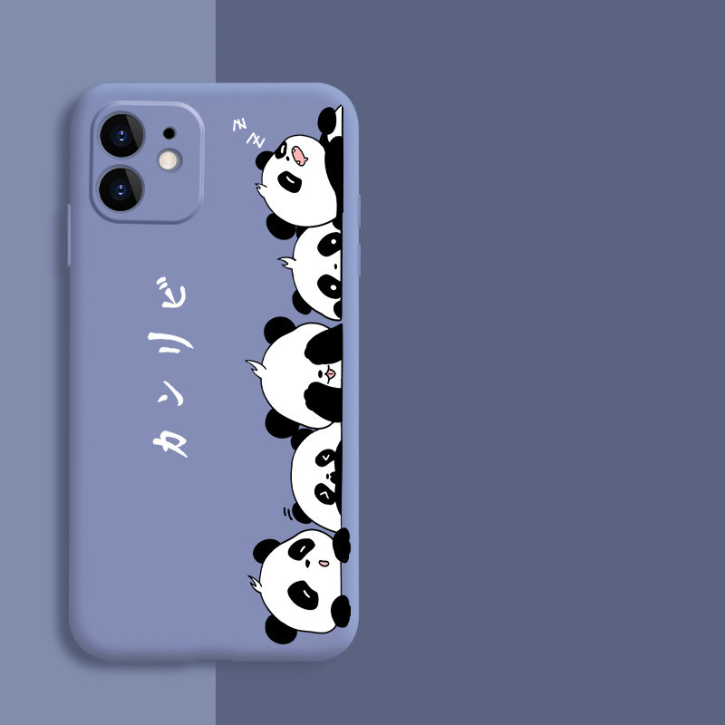 Panda iPhone Cases in 7 Colors, Silicone Slim Panda Cases for iPhone