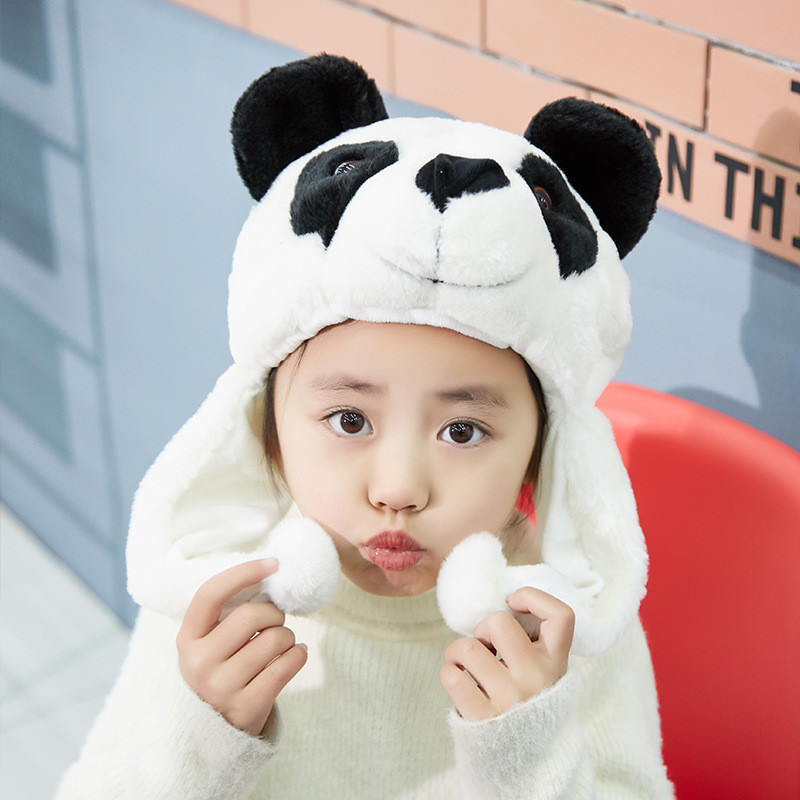 desaparecer Habubu alumno Panda Hat for Kids and Adults, Lovely 3D Fluffy Panda Hat in 3 Sizes