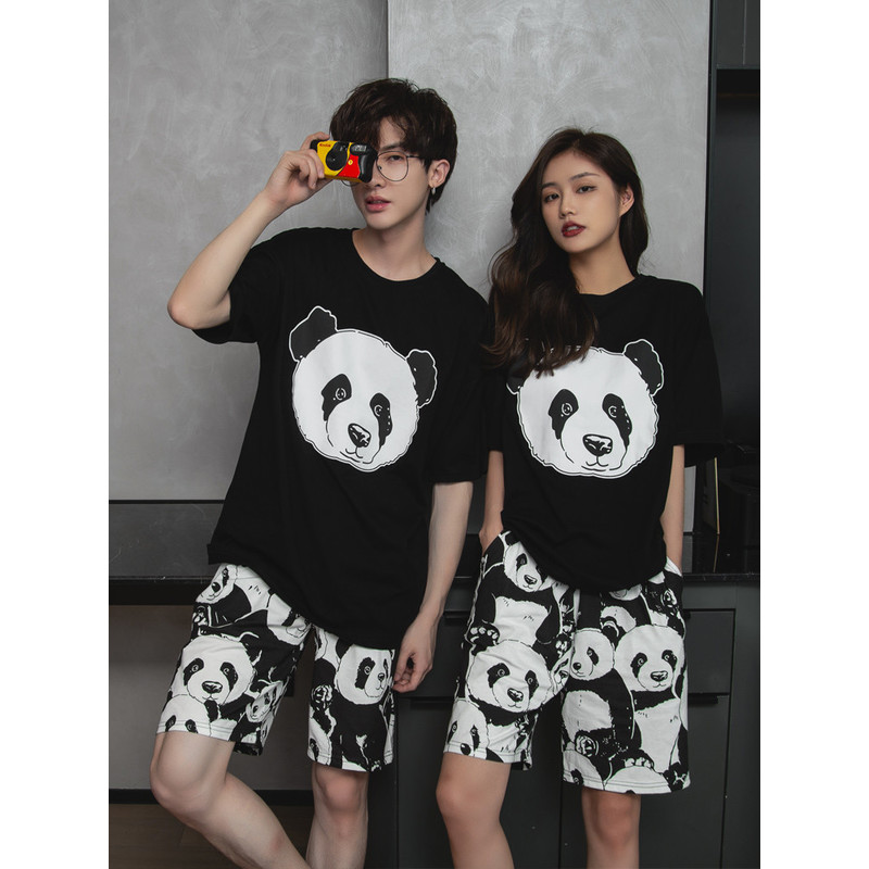 Brown Sincerely Per Panda Pajamas Sets for Couples, Home and Casual Wear Panda Pajamas