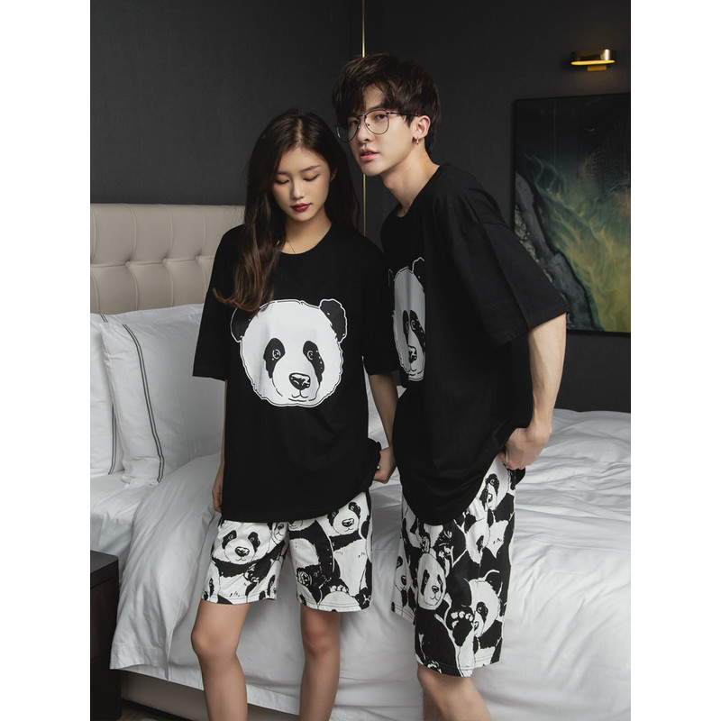 Brown Sincerely Per Panda Pajamas Sets for Couples, Home and Casual Wear Panda Pajamas