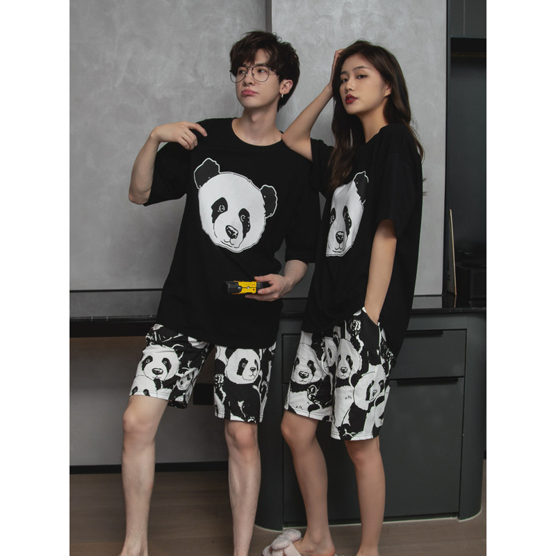 Panda Short Pajama Set 100% Cotton Panda Matching Couples Pajamas