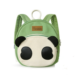 SHARP-Q Cool Panda Kids Lightweight Canvas Travel Backpacks School Book Bag