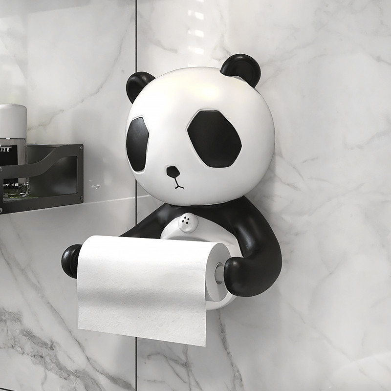 Panda Tissue Holder Creative Panda Statue Toilet Paper Roll Holder