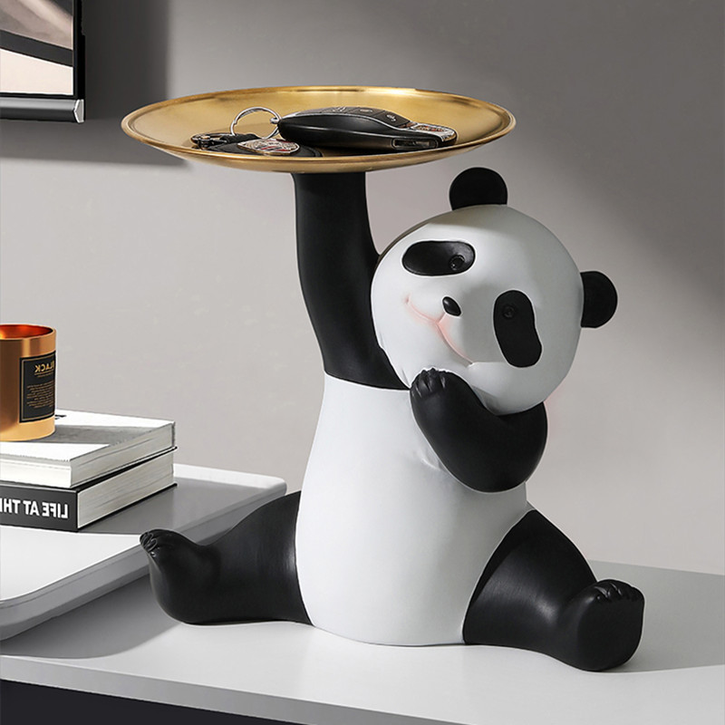 Panda avec maïs est assis 41 cm - polyrésine - polystone - plastique de  haute qualité