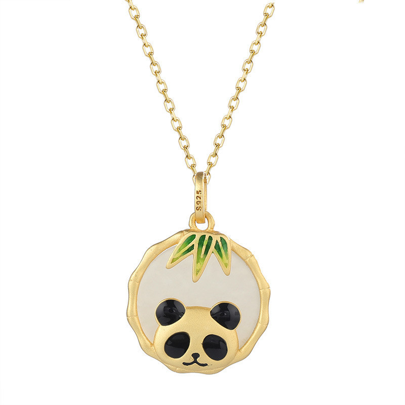 14k Yellow Gold Panda Bear Black Onyx Pendant And Chain 3.8 Grams 18”  28x16mm | eBay