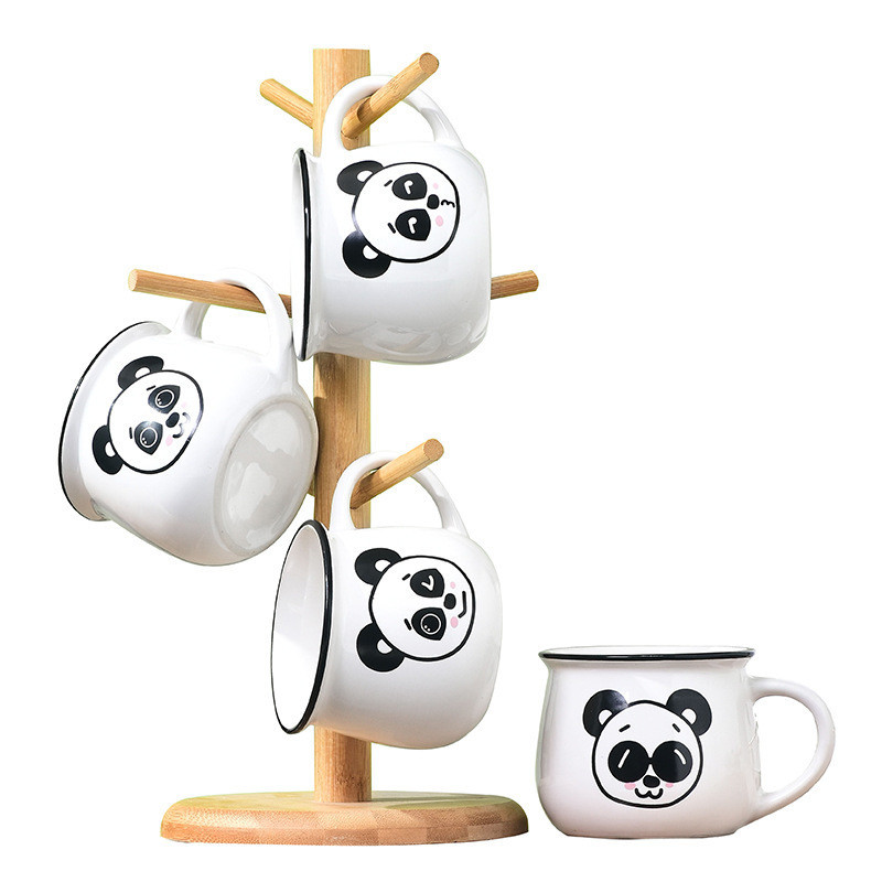  Juego de té de tazas de té, juego de té de 9 piezas, juego de  café con soporte para tazas y bandeja, juego de té de cerámica de la tarde,  juego
