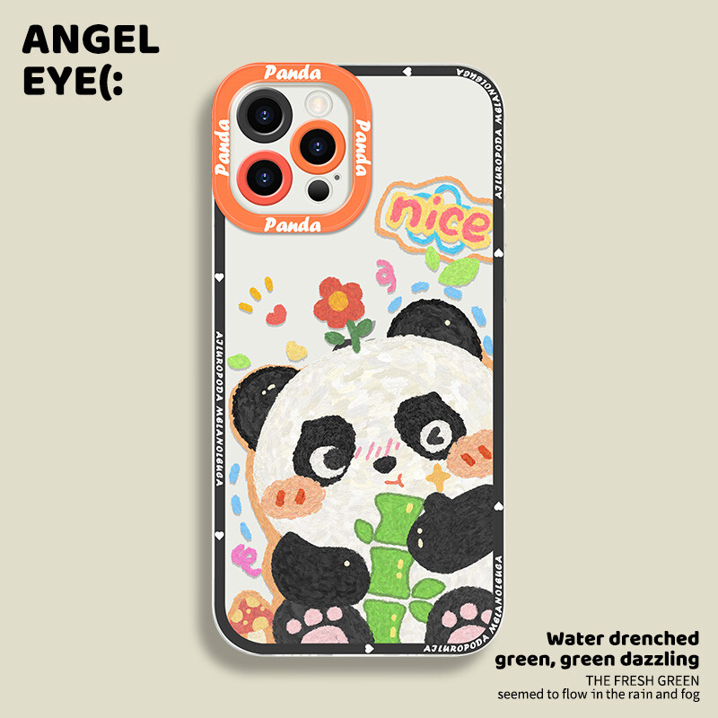 Panda iPhone Case, Soft Silicone Cartoon Panda Case para iPhone