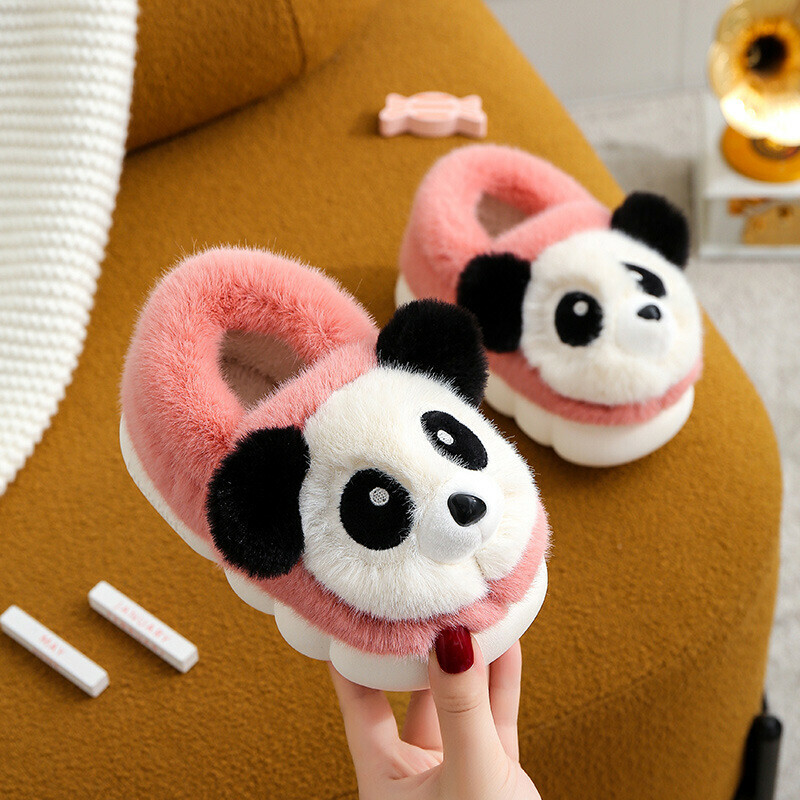 Smidighed præmie weekend Fuzzy Winter Panda Slippers for Kids 3-11 - Warm, Cute and Anti-slip