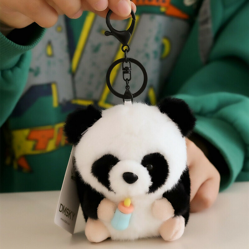 semafor tang Vanvid Panda Plush Keychain with Milk Bottle - Cute and Cuddly Panda Accessory