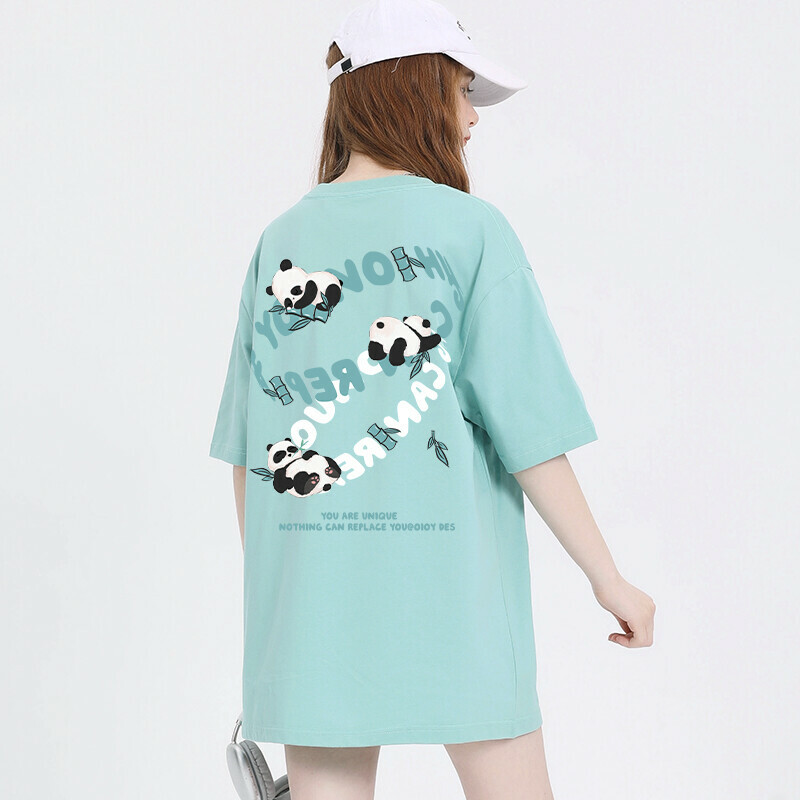 Cute Panda T-Shirt for Women Oversized Panda Print T-Shirt in 5 Colors