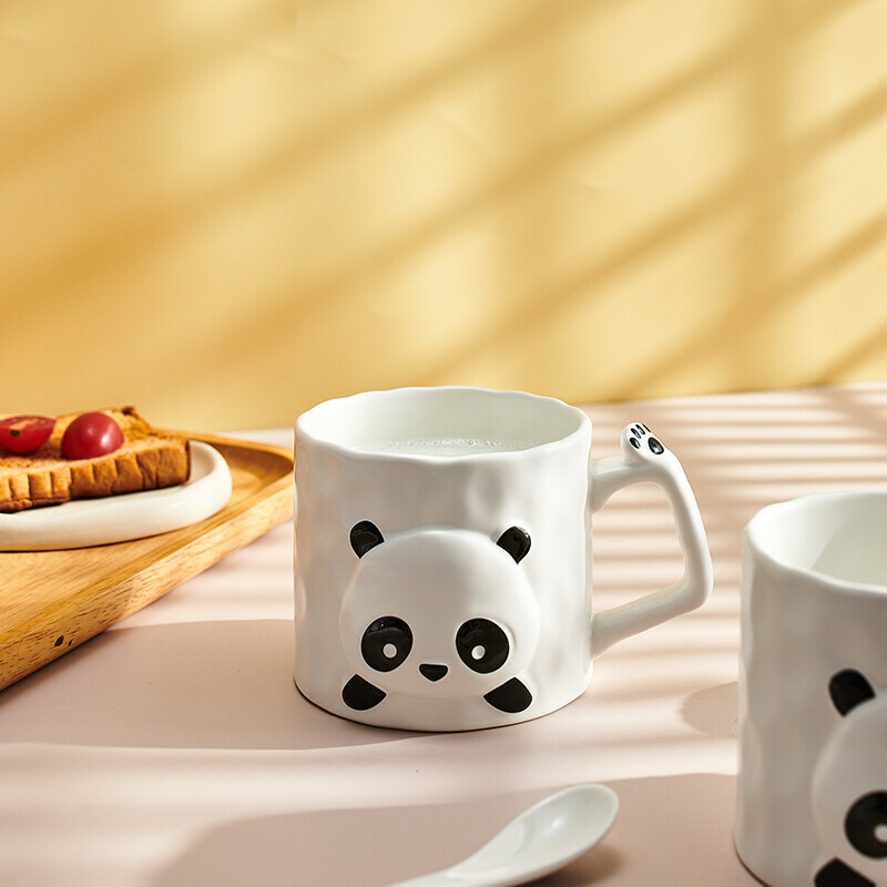 Cute Panda Cup 400ml, Adorable Embossed Panda