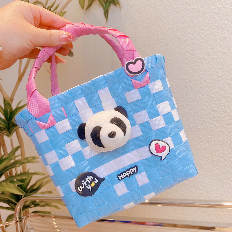 Panda Plush Woven Handbags: Sweet & Stylish!