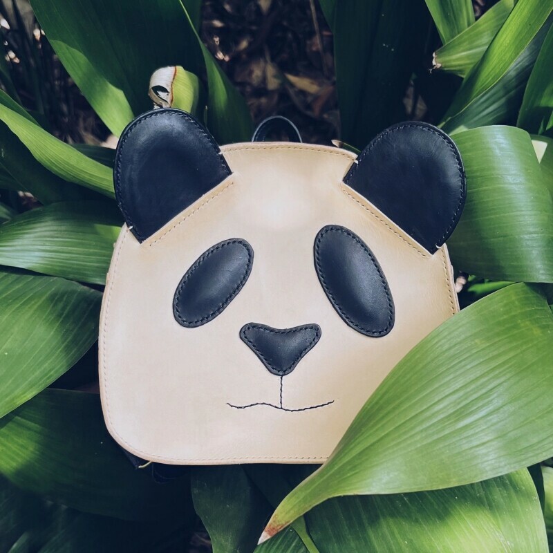 cute panda backpack 100 handmade leather panda backpack for kids