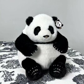 Panda Bear Plush: Handmade, Soft & Huggable with Bee Design - 2 Sizes