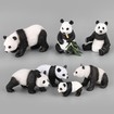Panda Figur, 7 stk Panda Miniature Figurer, Simulation Panda Miniature Dolls, Mini Panda Legetøj