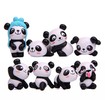 8 figuras en miniatura de panda, minifiguras de panda súper adorables, muñecas en miniatura de panda micropaisaje