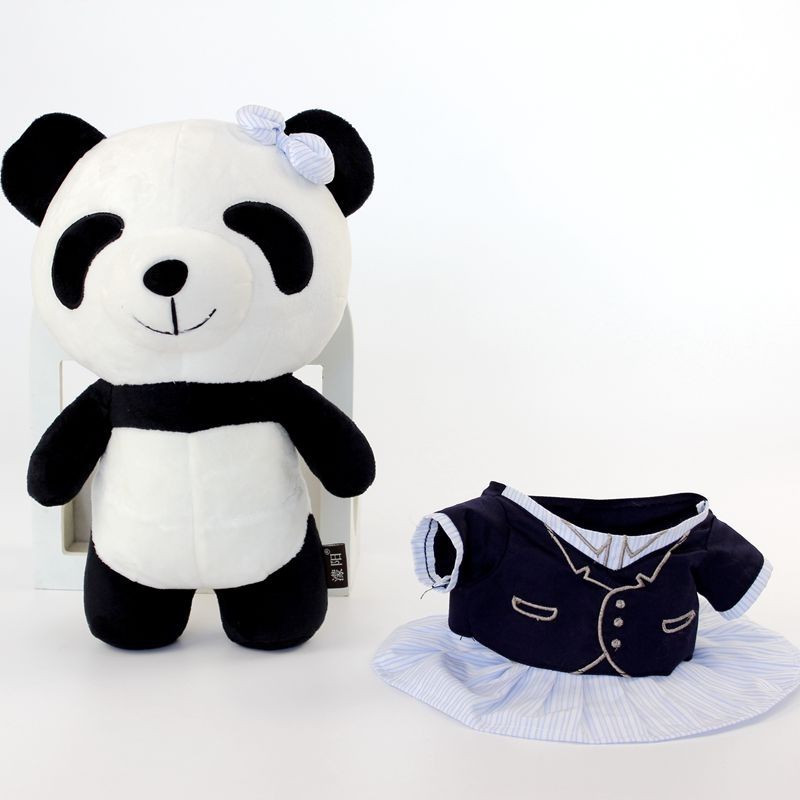 Animales de peluche de Panda, juguetes de peluche de Panda de pareja de estilo británico, juguetes de Panda creativos para regalos de boda/regalo de San Valentín
