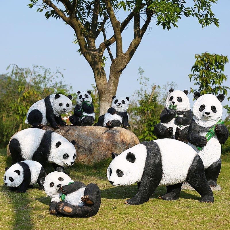  YARNOW 5pcs Panda Ornament Zoo Animal Figurines Panda