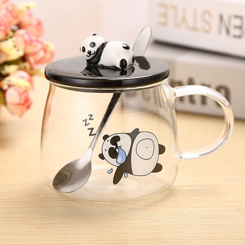 Cute Panda Mug With Lid Panda Cup Coffee Mug, Coffee Cups, Water