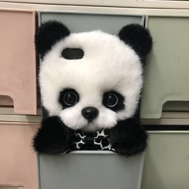 Panda iPhone Case, Cute Handmade Fluffy Panda Phone Case for iPhone