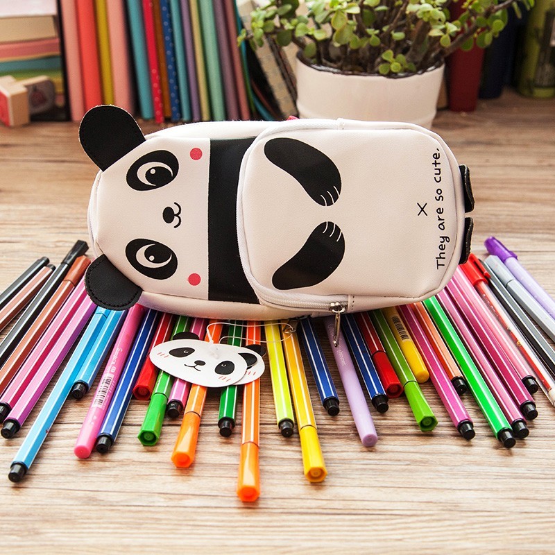 Panda Pencil Pouch, Cute Panda Pencil Case, Stuffed Panda Pencil Box