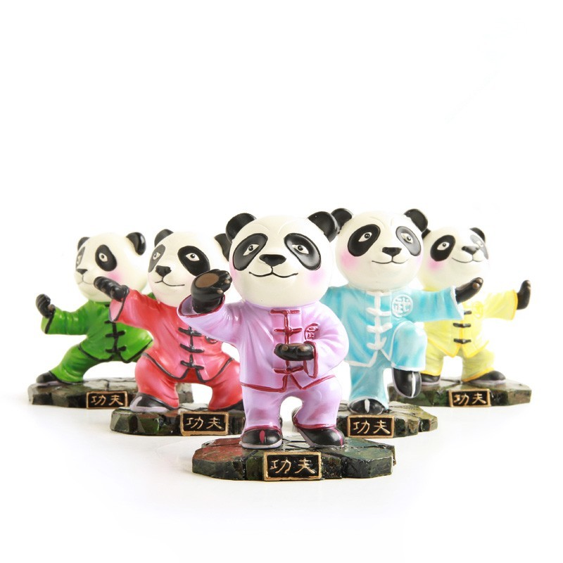  Ciieeo 8 STK Fitness-Panda-Modell Mini-tierfiguren