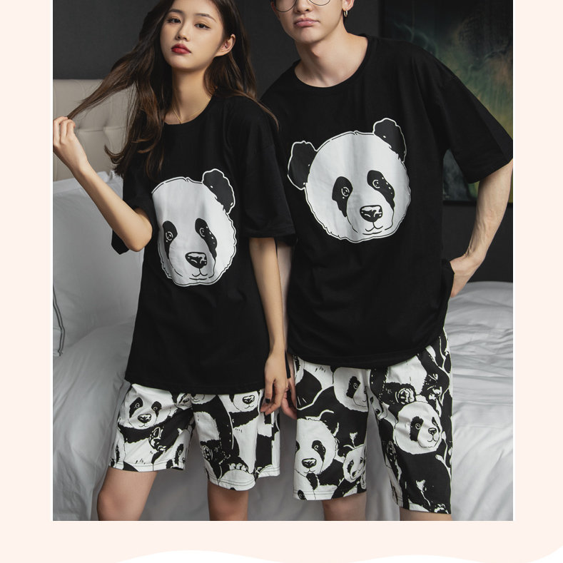 Panda Pajamas Sets for Couples, Home and Casual Wear Panda Pajamas