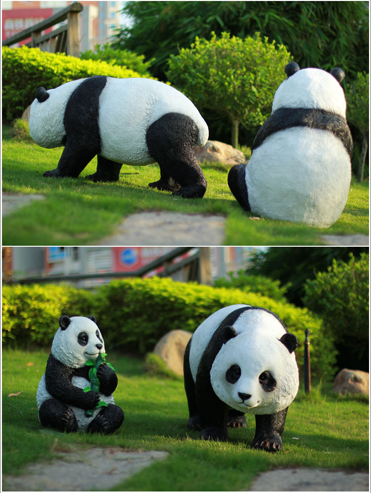 Familia de estatuas de panda