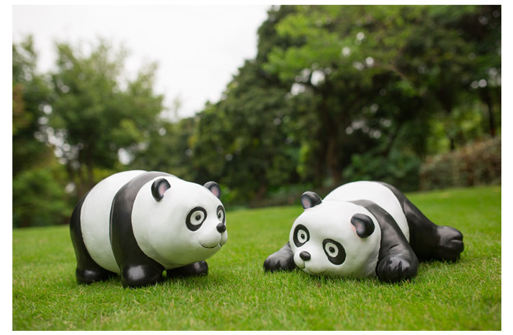 Resin Garden Sculpture Decoration 5 Panda Cubs Standbeelden set 