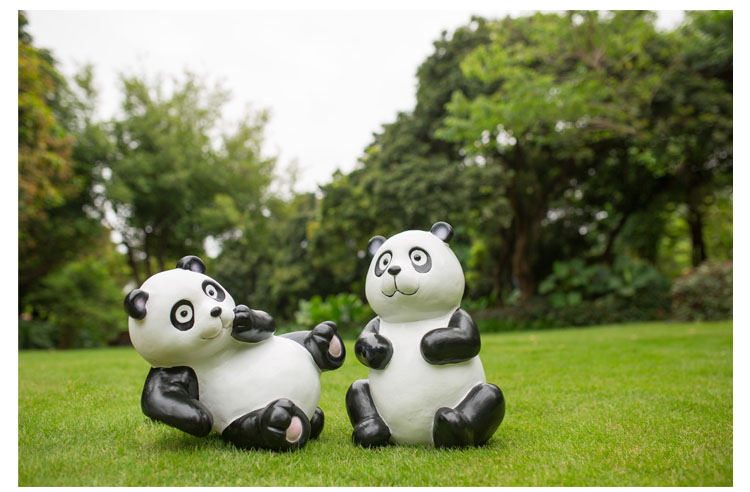Résine Jardin Sculpture Décoration 5 Panda Cubs Statues ensemble 